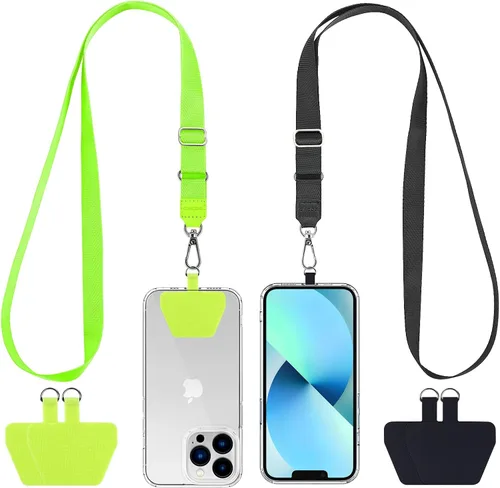 Miniatura 12 de CACOE Cordón para Teléfono 2 Piezas Correa Ajustable para el Cuello, 4 Piezas Parches, Cordones para Teléfono de Poliéster Multifuncionales