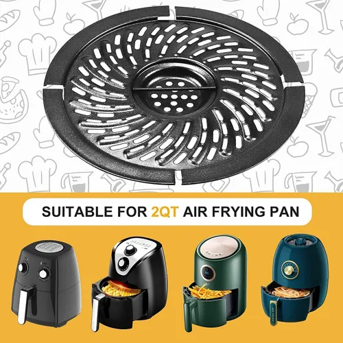Miniatura 4 de BeranWung - Bandeja para freidora de aire de 2 cuartos para freidora de aire Chefman/Dash/PowerXL/Bella Pro Series, redonda, antiadherente, parrilla