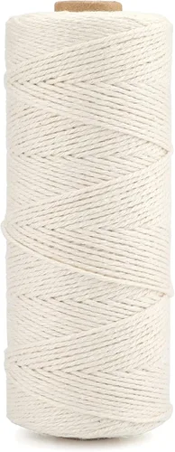 Miniatura 7 de G2PLUS Cuerda de algodón blanca, cuerda de algodón de 2 mm, cuerda de cocina de 656 pies, cuerda de panaderos de algodón para manualidades