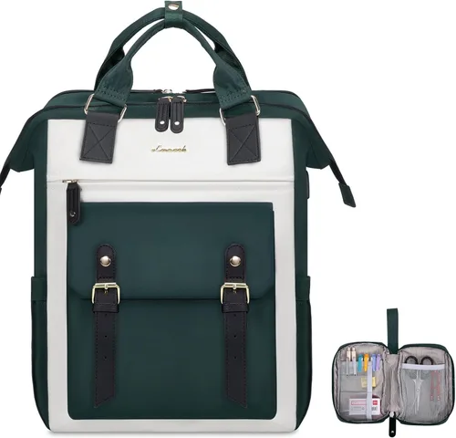 Miniatura 5 de LOVEVOOK - Mochila para laptop de mujer, bolsa de trabajo, viaje, computadora, mochila para maestra o enfermera, bolsa para libros, beige verde