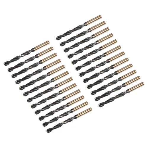 Miniatura 27 de uxcell Brocas Jobber de 0.118 in (0,118 pulgadas) de nitruro negro y oro recubierto de titanio M2 de alta velocidad (HSS) Brocas helicoidales