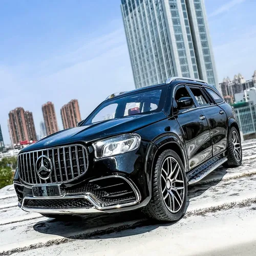 Miniatura 7 de WAKAKAC Modelo de automóvil fundido a presión GLS63 AMG 1/24 aleación coleccionable de juguete con luz y sonido, vehículo de juguete para adultos