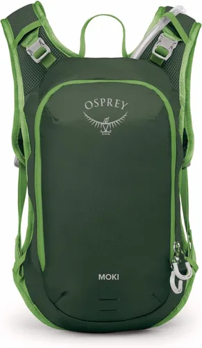 Miniatura 5 de Osprey Moki 3L Mochila de ciclismo para niños con depósito hidráulico, toldo verde Dosel verde