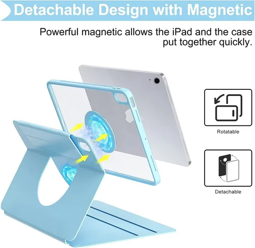 Miniatura 2 de Funda de teclado para iPad de 9ª/8ª/7ª generación, funda vertical para iPad 10.2/Air3/Pro10.5 con soporte para teclado y lápiz, soporte magnético