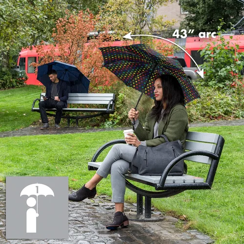 Miniatura 2 de ShedRain Vortex - Paraguas de viaje plegable automático compacto y resistente al viento, con botón para abrir y cerrar, con ventilación para lluvia