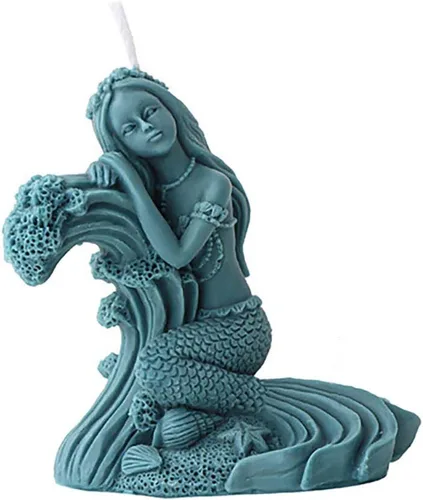 Miniatura 8 de Grainrain Moldes de silicona para velas de sirena para hacer velas, cera y jabón, moldes de silicona para velas moldes de jabones crean velas 3D