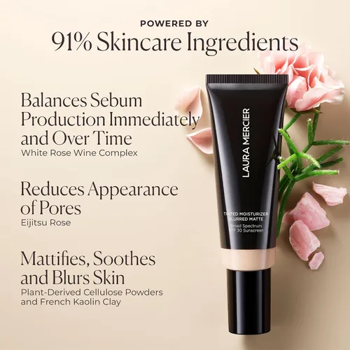 Miniatura 5 de Laura Mercier Hidratante con Color Mate Difuminado con SPF 30: Control de Brillo y Difuminado de 24+ Horas, Larga Duración, Cobertura Transparente a
