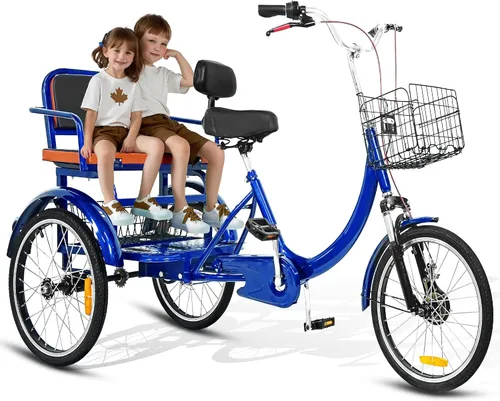MOOITZ Triciclo para adultos, bicicletas de 20 pulgadas con 3 ruedas, triciclo para adultos con asiento, bicicleta de crucero de paso bajo con