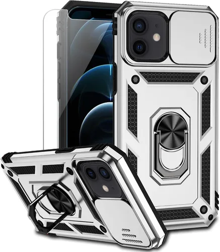 Miniatura 9 de Funda para iPhone 12 / iPhone 12 Pro con cubierta para lente de cámara, protector de pantalla HD, protección contra caídas de grado militar, soporte