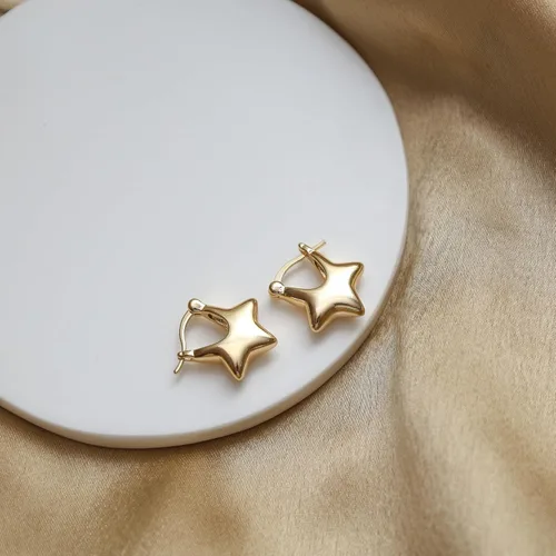 Miniatura 89 de Gempires - Aretes ligeros y gruesos, delicados y minimalistas, hipoalergénicos, chapados en oro, sin deslustre, diseño clásico, para uso diario