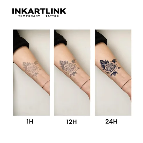 Miniatura 5 de INKARTLINK Tattoo Tech, 4 hojas de tatuaje semipermanente, tatuajes temporales de diseño artístico para adultos, dura 1-2 semanas, impermeable