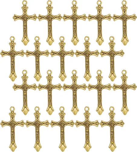 Miniatura 7 de Medalla milagrosa/San Benito/Crucifijo Crucifijo Colgantes para DIY Rosario Collar Joyería Fabricación de Cuentas de Oración Combinar Medalla