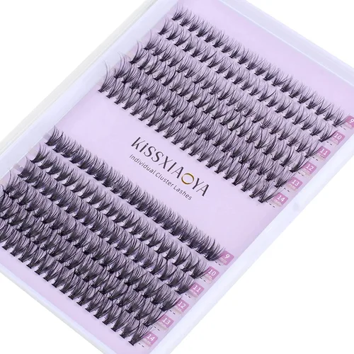 Miniatura 12 de KISSXIAOYA Kit de extensiones de pestañas en racimo, kit de extensión de pestañas con unión de pestañas, sello y aplicador, 144 piezas de 0.004 in