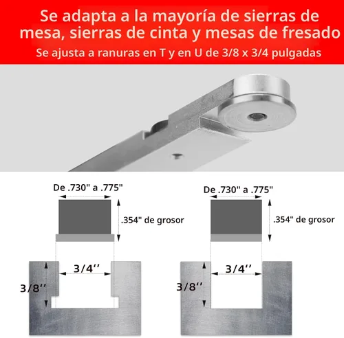 Miniatura 8 de GOINGMAKE Calibre de inglete para sierra de mesa con parada de volteo microajustable y valla extensible y parada de ángulo rápido para sierra
