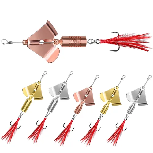 Miniatura 8 de TRUSCEND Cebos Giratorios de Pesca Swim o Jig para Agua Dulce y Salada, Señuelos de Pesca Rooster Tail para Trucha Lubina Lucioperca Crappie Salmón
