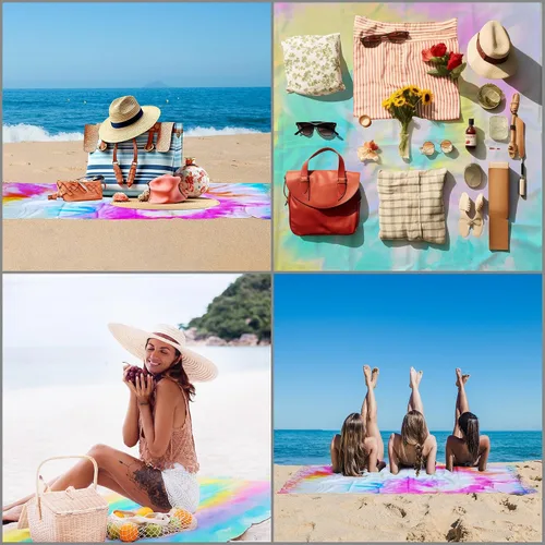 Miniatura 7 de Dielianyi Toallas de playa turcas para teñido anudado, toalla de playa blanca de gran tamaño para fiesta de teñido anudado, 71 x 39 pulgadas