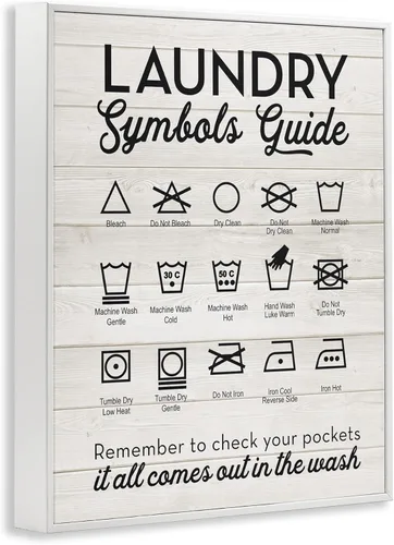 Miniatura 2 de Stupell Industries Guía de Símbolos de Lavandería Tipografía Beige 11 x 14 Negro medianoche
