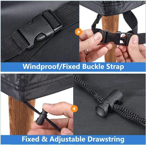 Miniatura 4 de Mrrihand Funda impermeable para sofá de patio de servicio pesado, funda para sofá de exterior de 3 plazas, funda para muebles de patio al aire libre