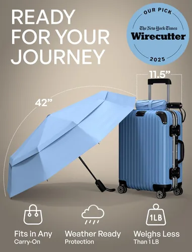 Miniatura 27 de REPEL Windproof Travel Umbrella - Compact & Withstands Winds up to 85MPH , Strongest Premium Auto Folding Umbrella for Rain and Sun - Durable, Light