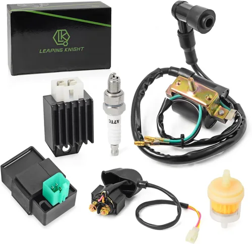 Miniatura 7 de Kit de bobina de encendido con caja CDI AC de 5 pines, regulador de voltaje, rectificador, solenoide, relé y bujía para Kazuma Meerkat 50cc, Falcon