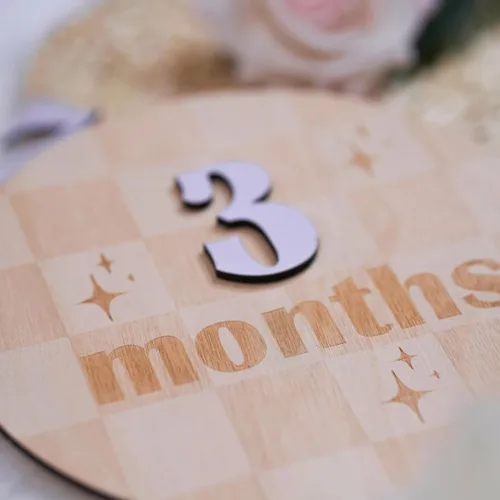 Miniatura 4 de Tarjetas mensuales de hitos para bebés - Discos mensuales de hitos de madera - Accesorios para fotografía de recién nacidos para documentar el Disco