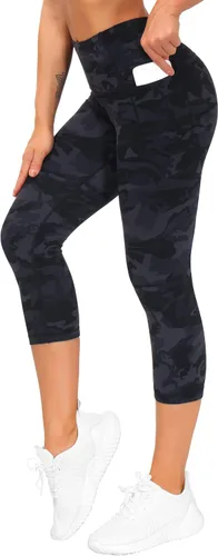 The GYM People - Leggings de entrenamiento con control de abdomen y bolsillos pantalones de yoga atléticos de cintura alta para mujeres que corren y