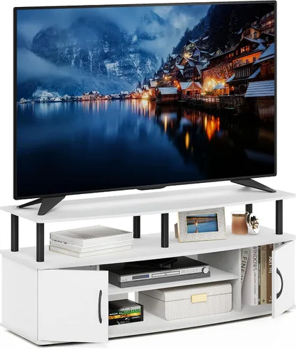 Miniatura 12 de Furinno - Soporte para centro de entretenimiento, para televisor de hasta 55 pulgadas, pino ámbar/negro