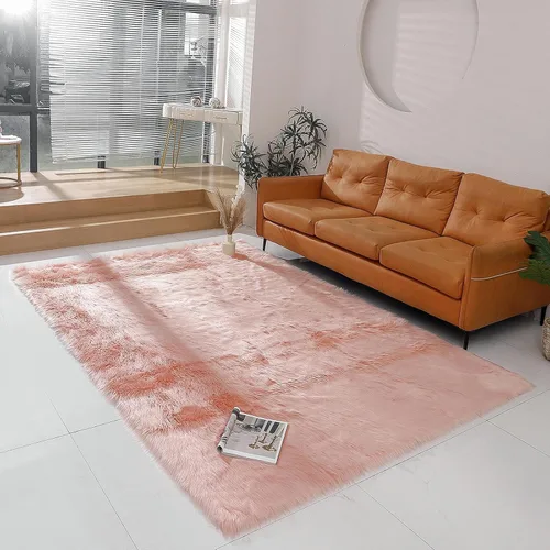 Miniatura 48 de linmopm Alfombra de piel sintética de pelo lanudo esponjoso negro de 2x6 pies para dormitorio, cabecera de la cama, suelo, sala de estar, cojín