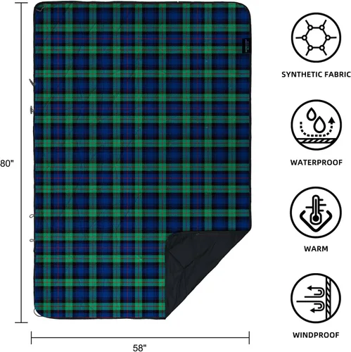 Miniatura 3 de Manta impermeable para exteriores, manta de estadio de forro polar plegable para eventos deportivos al aire libre, campamento, automóvil, mascota
