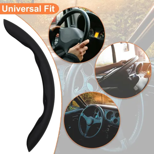 Miniatura 7 de 3 piezas Funda de Volante de Cuero Nappa - Ajuste a Presión de 15 Pulgadas Protector de Volante de Coche Antideslizante, Accesorios Universales