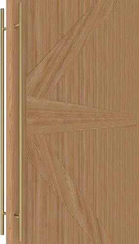 Miniatura 8 de Manijas Redondas de Puerta de Granero de Titanio Dorado 12"/24"/36"/48"/59", Manija Larga de Puerta Francesa de Empujar y Tirar de Doble Cara