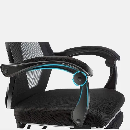 Miniatura 3 de Silla de oficina ergonómica ajustable con soporte lumbar y ruedas de respaldo alto con cojín de asiento grueso de malla transpirable