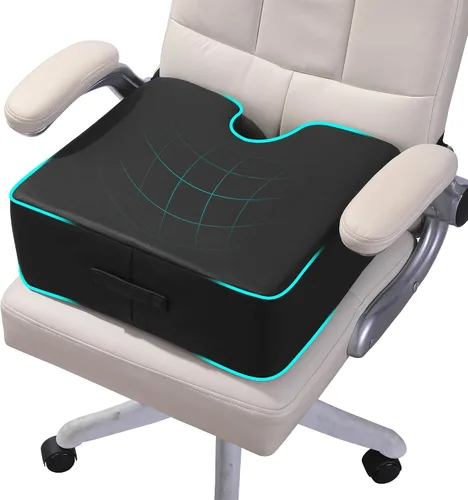 MABOZOO Cojín de asiento extra grueso, cojín de piel sintética para silla de oficina, asiento de automóvil, asiento elevador de espuma