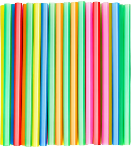 50 piezas de pajitas jumbo para batidos, pajitas Boba desechables de plástico colorido.