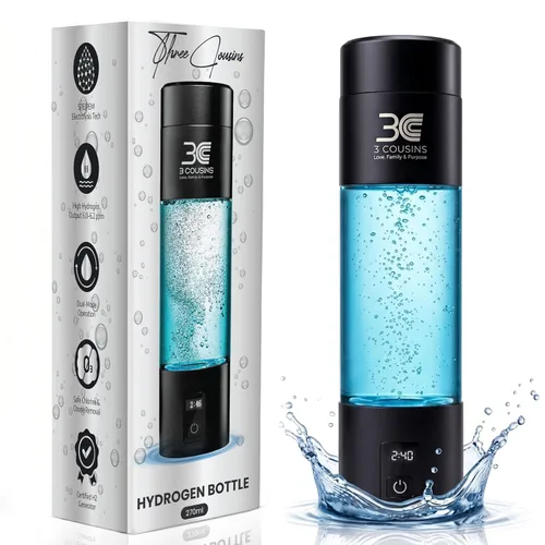 3C Botella de Agua de Hidrógeno – Aumenta la Energía, Desintoxica y Acelera la Recuperación – Generador H₂ Certificado (Hasta 6000+ PPB) –