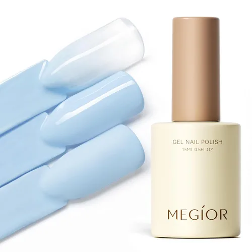 Miniatura 100 de MEGIOR Esmalte de uñas de gel blanco de 0.5 fl oz, color blanco antiguo, secado con luz UV, esmalte de gel francés, arte de uñas, salón de manicura