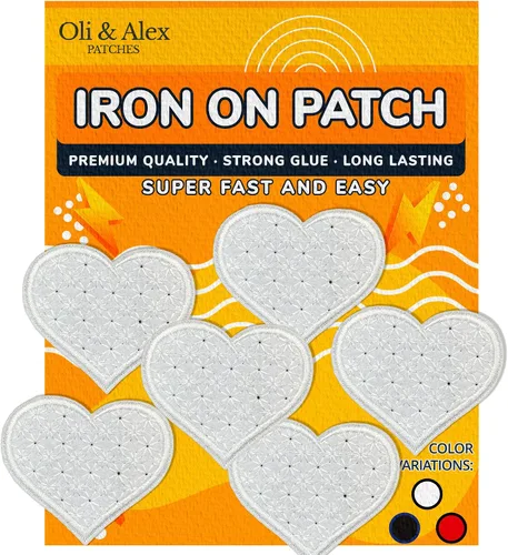 Miniatura 15 de Parches para planchar – Parche de corazón negro, 6 piezas, parche bordado para planchar de 2.2 x 1.8 pulgadas – 2.2 x 1.9 in – A-24