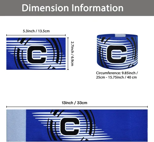 Miniatura 3 de Sports Captain C Armband - Brazalete elástico unisex para capitán de fútbol, ajustable, para jugadores de fútbol al aire libre, para jóvenes