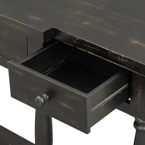 Miniatura 7 de Mesa de consola grande retro de 63 pulgadas, aparador de madera con 4 cajones de almacenamiento y 1 estante, armario de almacenamiento de buffet