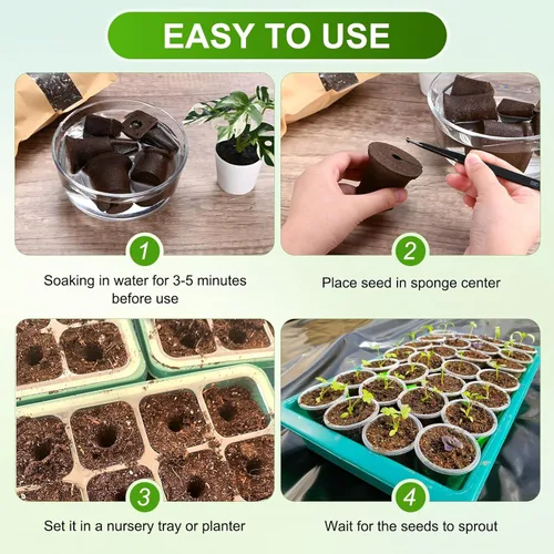Miniatura 4 de M METERXITY Paquete de 5 esponjas de cultivo, 3.1 x 2.4 x 2.8 pulgadas, esponjas de repuesto para crecimiento de raíces, vainas de semillas