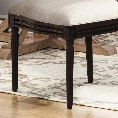 Miniatura 5 de GDFStudio Sillas de comedor de madera con cojines (juego de 2), beige, natural y negro