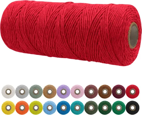 Miniatura 14 de JeogYong Cordón de macramé de un solo hilo 2mm x 164 yardas (492 pies) Cuerda de algodón suave, hilo de macramé 2 mm, suministros de macramé
