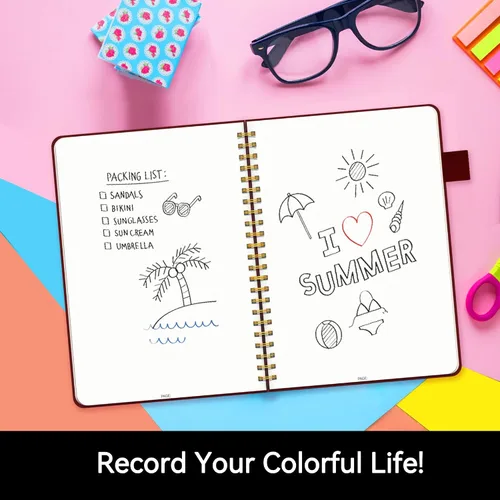 Miniatura 3 de Alltree Cuaderno de cuadrícula de puntos en espiral, cuaderno de papel punteado para el trabajo, tamaño mediano A5, cuaderno en espiral con lazo