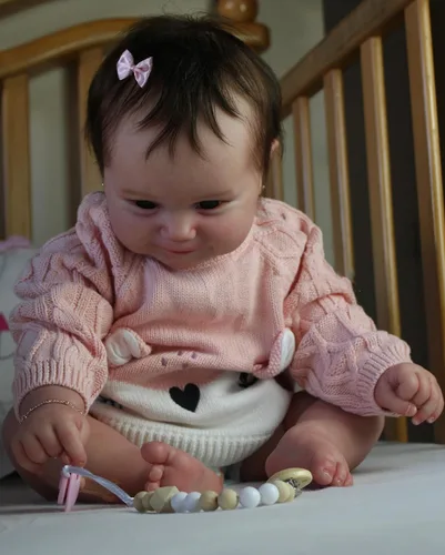 Miniatura 4 de Angelbaby Muñecas de bebé Reborn realistas de silicona de cuerpo completo de 20 pulgadas, hechas a mano, muñeca de bebé realista Sweet Smile recién
