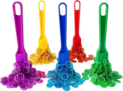 Miniatura 6 de Yuanhe Juego de fichas de bingo magnéticas, varitas magnéticas de 5 colores con 500 fichas de metal para contar y clasificar, actividades educativas