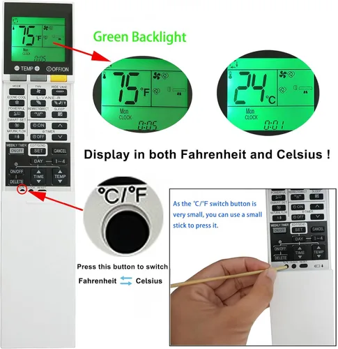 Miniatura 2 de Remoto de repuesto universal compatible con Mitsubishi Electric AC Aire acondicionado Control remoto SG15F SG15H SG162 PAR-SL100A-E SG176 SG20A