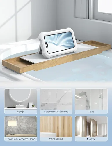 Miniatura 5 de Lamicall Soporte impermeable para teléfono de ducha, giratorio de 480°, retráctil, ajustable, soporte de pared para teléfono, soporte de pared