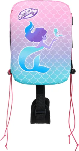 SwimWays Power Swimr - Chaleco de natación para piscina al aire libre para niños, flotador ajustable para entrenamiento de natación, sirena rosa