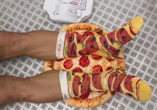 Miniatura 4 de PIZZA CALCETINES BOX 4 pares MIX Hawaii Italian Pepperoni Calcetines de algodón hechos en la UE