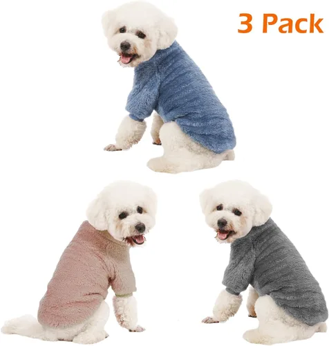 Miniatura 2 de Suéter para perro, paquete de 3 suéteres para perros pequeños, ropa para perros pequeños, hembras y machos, suéter ultrasuave y cálido